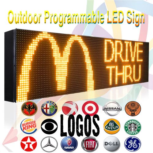PROGRAMMABLE LED SIGN 50&#034;x13&#034; OUTDOOR SCROLLING ANIMATED AMBER COLOR DISPLAY
