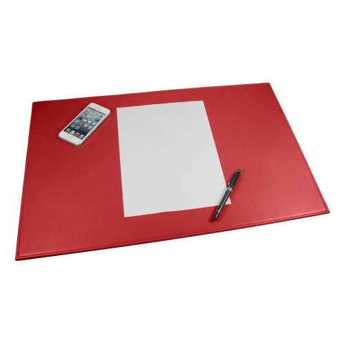 LUCRIN - Office Large Desk Pad 23x15 inches - Smooth Cow Leather - Red