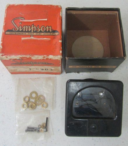 Vtg new simpson instruments meter gauge case analog panel nos in original box for sale