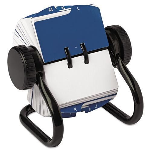 New rolodex 66700 open rotary card file holds 250 1 3/4 x 3 1/4 cards, black for sale