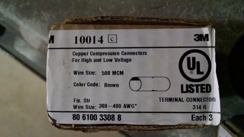 3M SCOTCHLOK 10014 COPPER COMPRESSION CONNECTORS 500 MCM BROWN