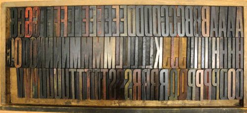 Letterpress WOOD 4&#034; ULTRA SLIM ALPHABET 122pcs **VERY RARE Alphabet**