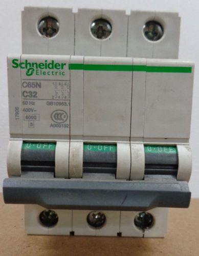 Schneider Electric C65N C32 3 Pole, 32A, DIN Rail Mounted Circuit Breaker