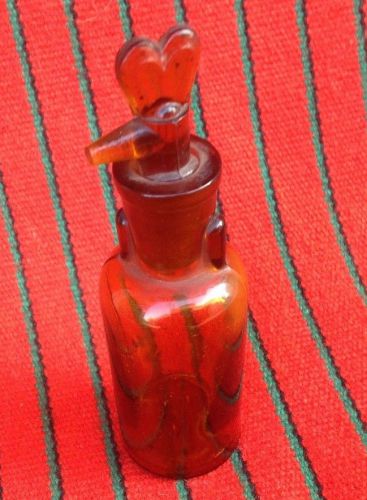 Vintage Collectible Brown Bottle Rare Glass Dropper T.K. 30ml Chicken Cock Theme