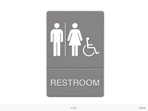 Headline Sign® ADA Sign, Restroom/Wheelchair Accessible Tactile Symbol, Molded P