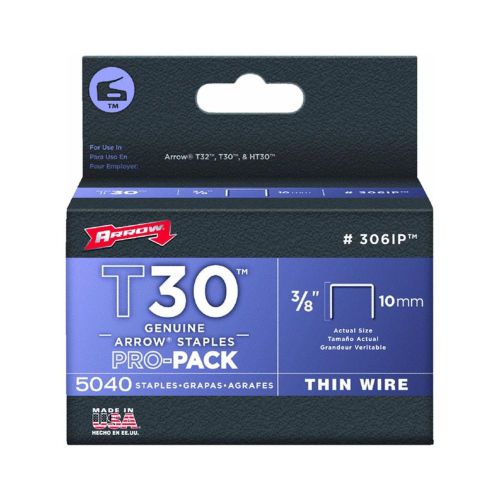 Arrow 306ip 3/8-inch staples for #ht-30 hammer tacker 5000 pack for sale