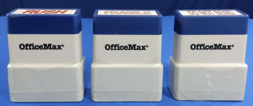 3 Office Max Mailing Stamps RUSH / FRAGILE / DO NOT BEND