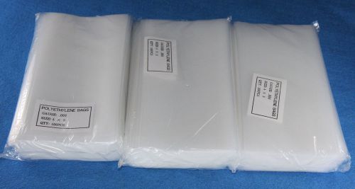 300 Clear 4 x 8 x .006 Plastic Flat Poly Bags Open Top