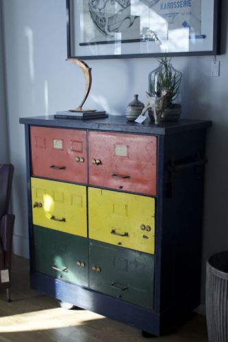1920&#039;S FACTORY METAL OFFICE CABINET