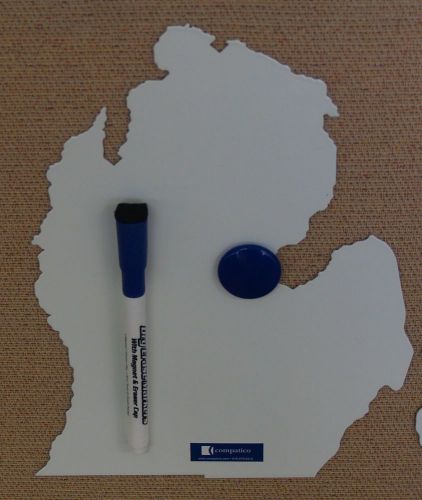 Anywhere Magnetic Dry Erase White Board &#034;Michigan Map&#034; 10&#034;X7&#034;