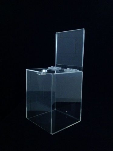 Acrylic ballot/suggestion box with 6x6 sign holder