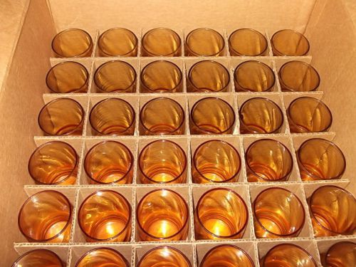 NEW IN CASE 72 LIBBEY 8oz CASCADE GOLD #29511K HEAT TREATED Milk/Juice Glasses