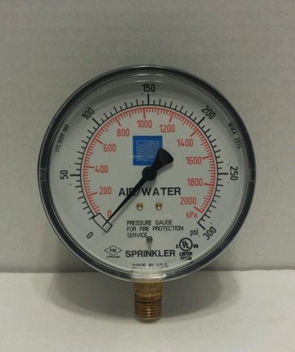 Fire sprinkler Air/Water GAUGES WIKA 111.10SP  4&#034;  300PSI UL Listed- U.S.A.