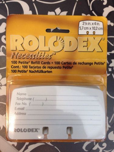 Rolodex Petite Refill Cards, 2 1/4 x 4, 100 Cards/Pack