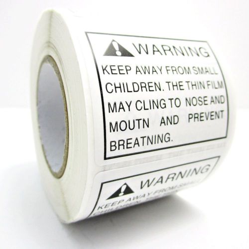 Suffocation Labels - 2 x 500 Rolls - Peel and Stick