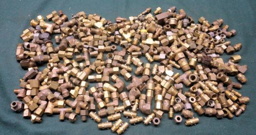 Lot of 350+  VINTAGE BRASS FITTINGS NEW  sizes hose elbows connectors  15lb box