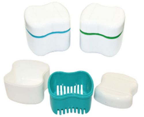 FDA&amp;CE Denture/Retainer Box Denture Bath With No Mess Spill Strainer 88*78*78