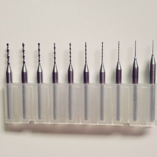 10 pcs carbide micro drill bits 0.3 to 1.2 mm tungsten steel/alloy pcb drilling for sale