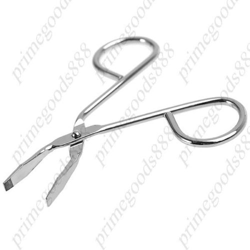 Silver flat tip metal hair eyebrow tweezers scissors cosmetic free shipping for sale