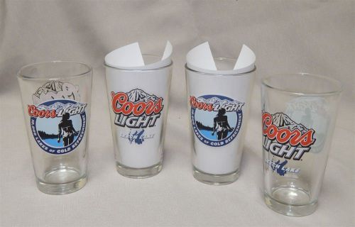 Coors Light Leech Lake MN Drink Glasses 16 oz. 10,000 Lakes of Cold Refreshment