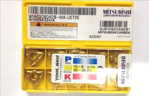 100PCS NEW  MITSUBISHI WNMG080408-MA US735 WNMG432MA  Carbide Inserts 10PCS/Box