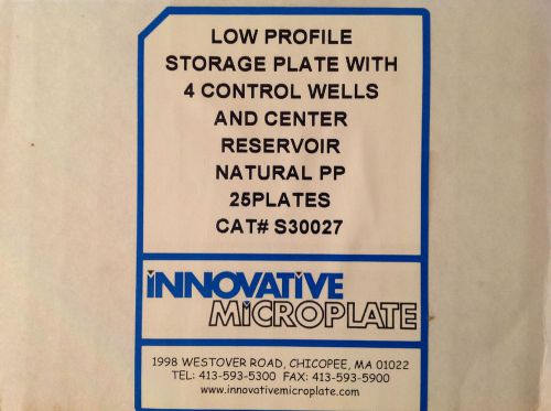 Innovative S30027, Stor. Plate with 4 Control Wells &amp; Center Reserv, 25 Plates