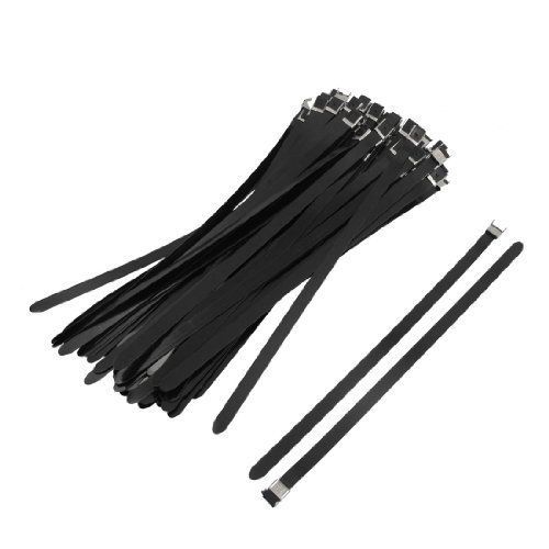 100 Pcs Self Locking 12x350mm Stainless PVC Sprayed Cable Ties Wire Strap