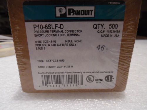 Panduit p10-6slf-d locking fork terminal 14 – 10 awg, #6 stud size nib 500 for sale