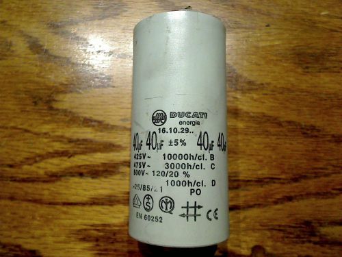 Ducati motor capacitor 40uf +5% 425v 16.10.29  60252 tested for sale