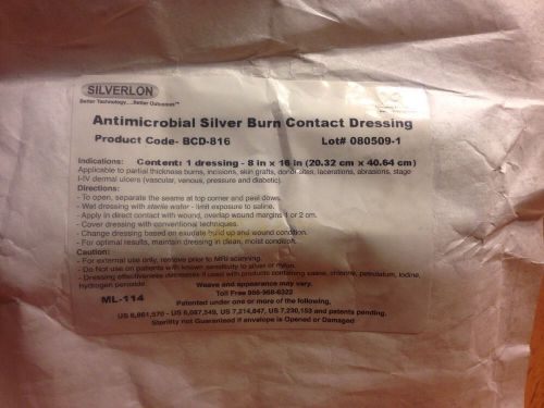 SILVERLON Antimicrobial Silver Burn Contact Dressing - 8in x 16in BCD-816