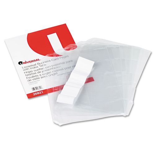 Business card 3-ring binder pages, 20 2 x 3 1/2 cards/page, 5 pages/pack for sale