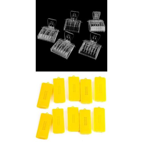 5 clips queen bee cage catcher +10 queen bee cages safe shipping beekeeping tool for sale