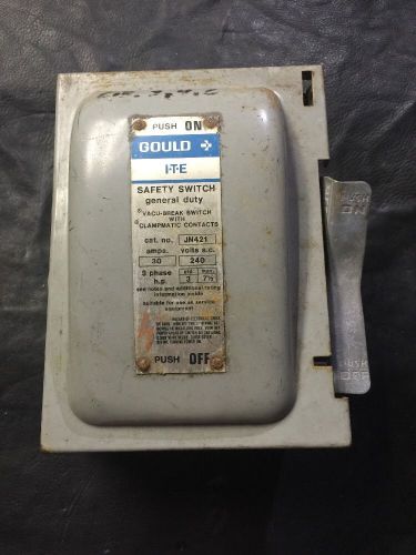 Gould ite jn421 30amps 240v 3 phase hp general duty safety switch for sale