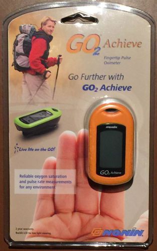 Nonin Go2 Achieve Fingertip Pulse Oximeter, Orange w/Lanyard &amp; Carrying Case