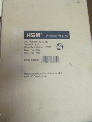 HSM of America SS-1030 PS817C Cross Cut Shredder w/Auto Start &amp; Stop &amp; Reverse