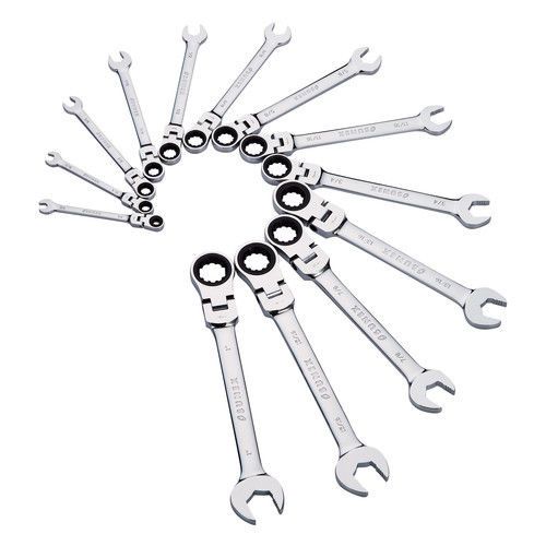 Sunex tools 13pc sae v-groove flex head ratcheting combo wrench set 9931 new for sale
