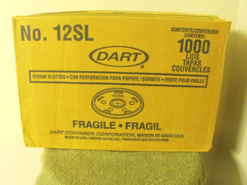 Dart # 12 sl straw slotted lids (1000) count for sale