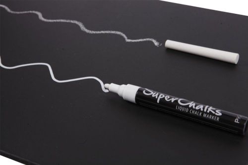 SuperChalks White Liquid Chalk Marker Pens 4-Pack Bold Board Color Mirror Glass