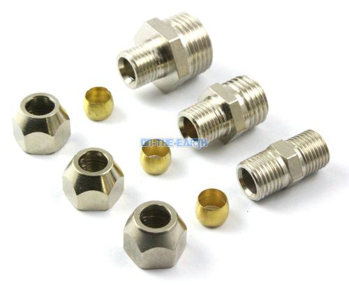 10pcs brass 6mm to 3/8&#034; bsp compression connector fitting fuel gas hose coupler for sale