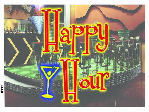 z558 Happy Hour Beer Cup Bar Pub Party Banner Shop Sign