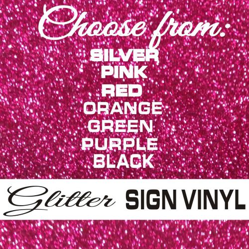 SILVER GLITTER Permanent Adhesive vinyl-indoor/outdoor roll 12&#034; x 24&#034; Sign