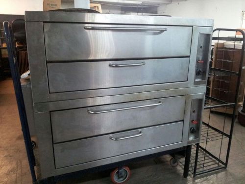 Gas double deck stone top oven pizza oven