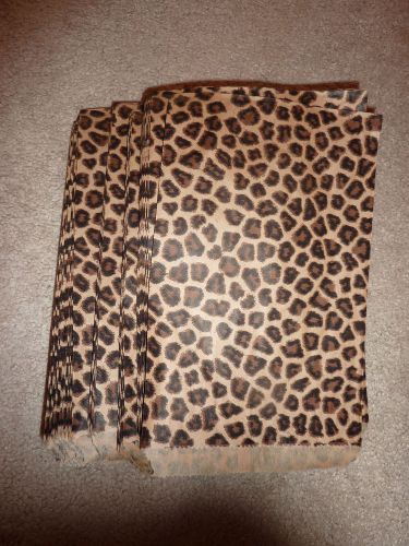 50 Leopard Print Paper 6&#034;x9&#034; Merchandise Bags