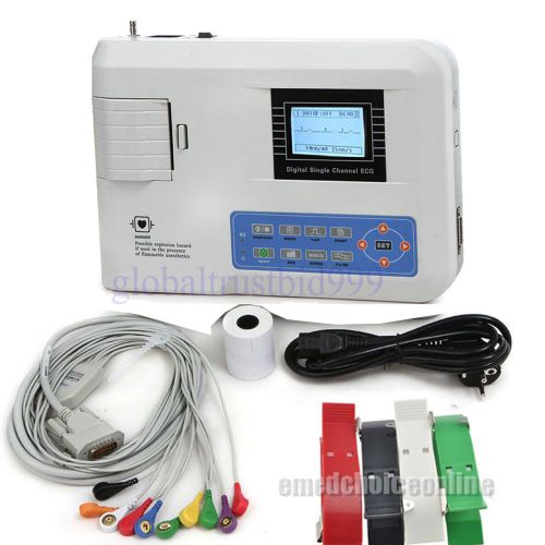 digital one channel Electrocardiograph ECG MACHINE w thermal printer printing CE