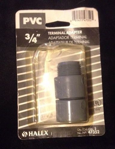Halex 3/4&#034; Pack of 2 PVC Terminal Adapter
