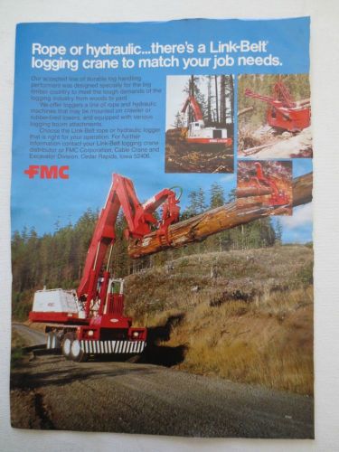 FMC Logging Crane Vintage 1979 Magazine Ad