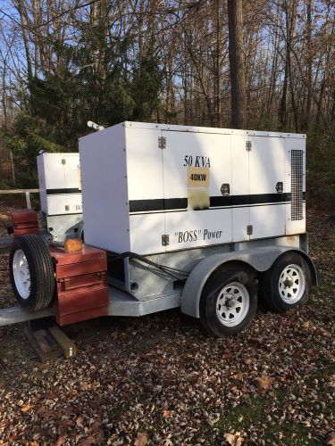 Boss 40kw trailer mounted diesel generator 1 &amp; 3 phase isuzu engine sound proof+ for sale