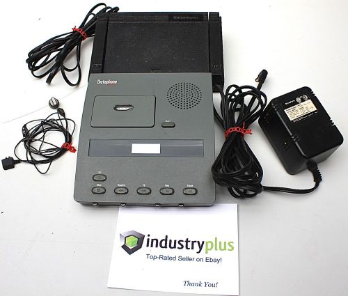 Dictaphone 3740 Microcassette Transcriber w/Foot control Power Supply Earbud