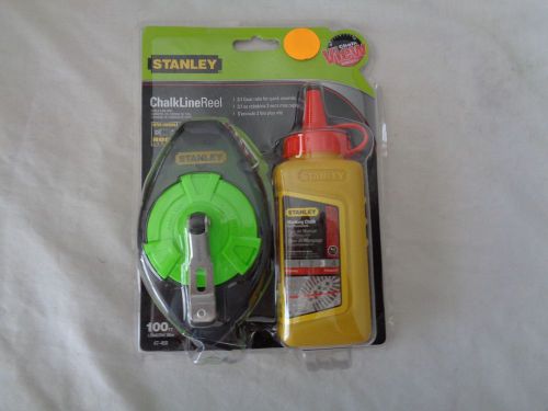 Stanley NEW IN BOX 100&#039; ChalkLine Reel with Red marking chalk