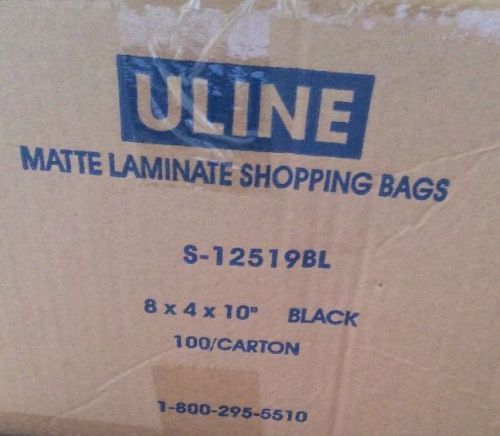 Matte Laminate Shopping Bags 8x4x10 Black